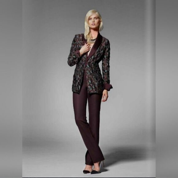 Marge Clothing Tall Fashion Elin Floral Jacket Blazer Silk Lining Sz 8 NWT $650 - Picture 2 of 14